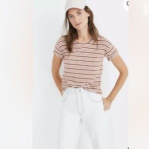 Madewell Whisper Cotton Crewneck Tee Cordoba Strip